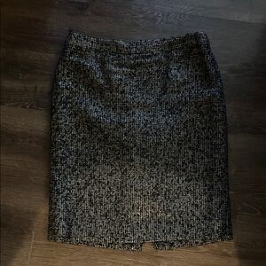 J. Crew Textured Black and Gray Pencil Skirt